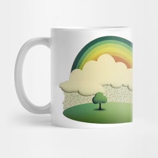 Groovy Green Retro Rainbow Mug